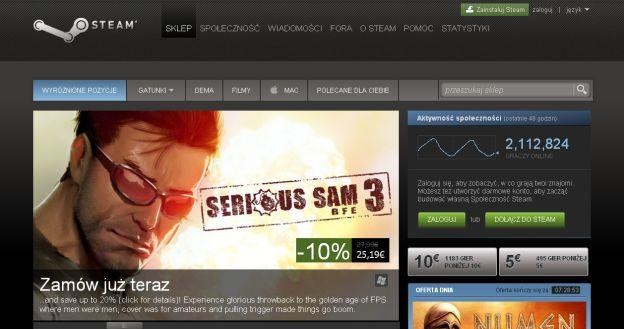 Steam - screen witryny internetowej kluczowej usługi firmy Valve /Informacja prasowa