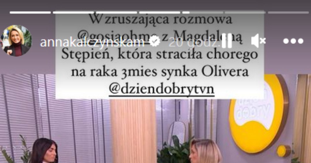 Stępień w "DDTVN" opowiedziała o śmierci syna i wywołała niezłą aferę. Głos w sprawie zabrała Kalczyńska na IG @annakalczynskam/ /Instagram