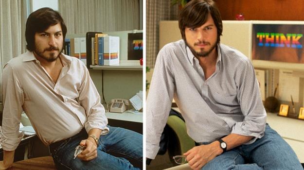 Steve Jobs i Ashton Kutcher (jako Steve Jobs) - jak dwie krople wody? /materiały prasowe