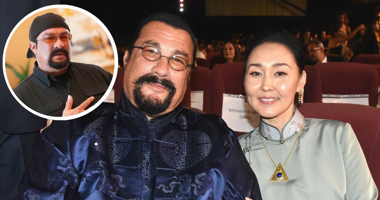 Steven Seagal z żoną w 2019 r. /Piero Oliosi/Polaris Images/East News /East News