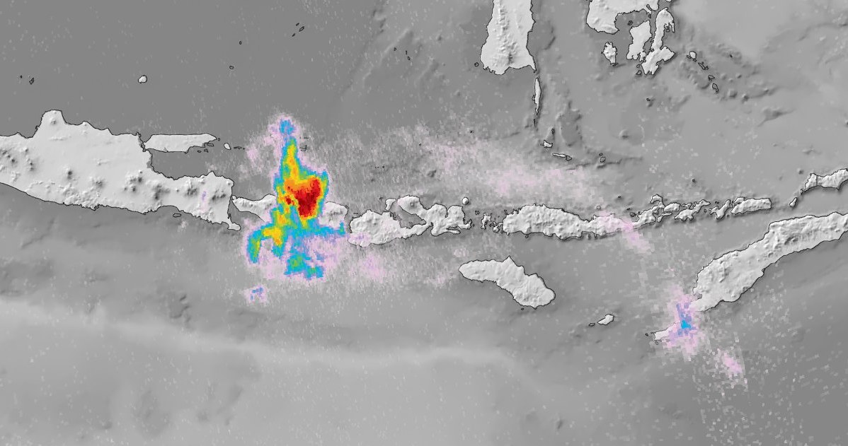 Stężenie dwutlenku siarki nad wulkanem nad Bali /materiały prasowe