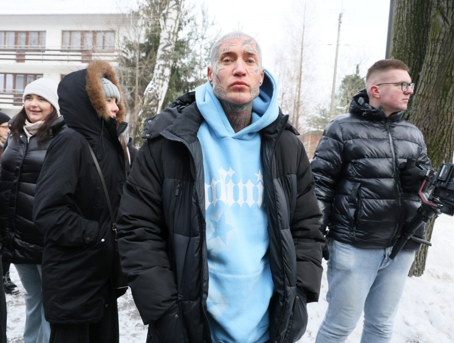 Stifler na demonstracji przed urzędem gminy w Sobolewie /Paweł Wodzyński /East News