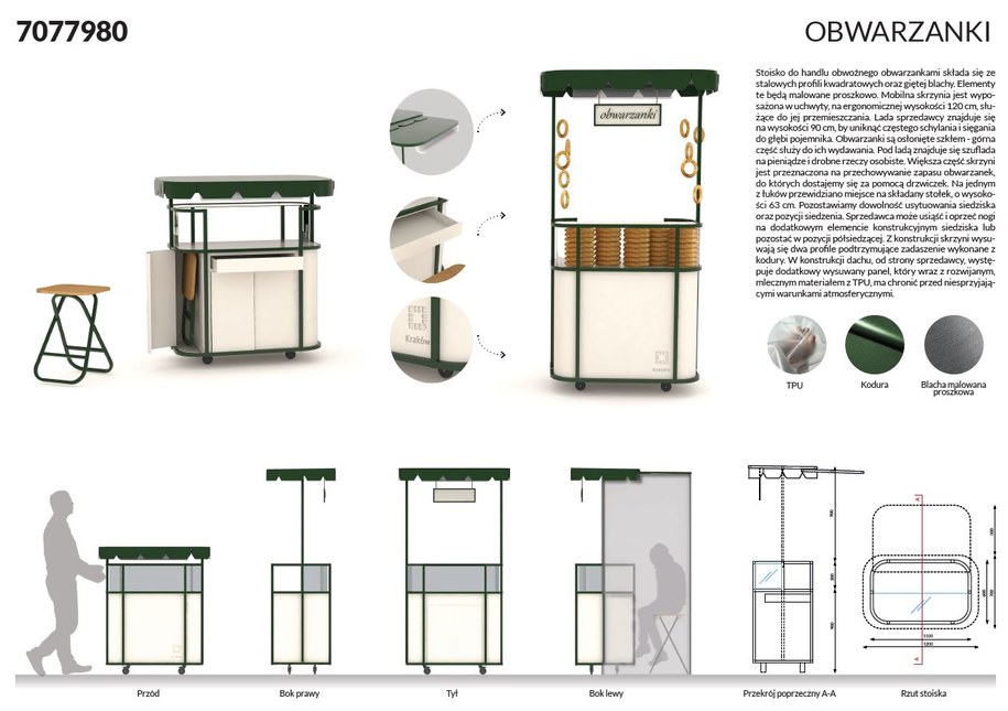 Stoisko handlu obwarzankami - projekt 2 /materiały prasowe /