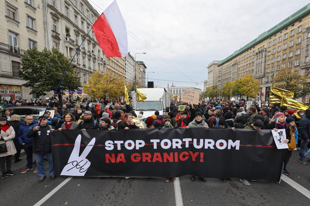 "Stop torturom na granicy" / 	Paweł Supernak   /PAP