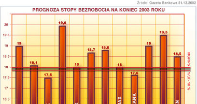 Stopa bezrobocia na koniec 2003 /INTERIA.PL