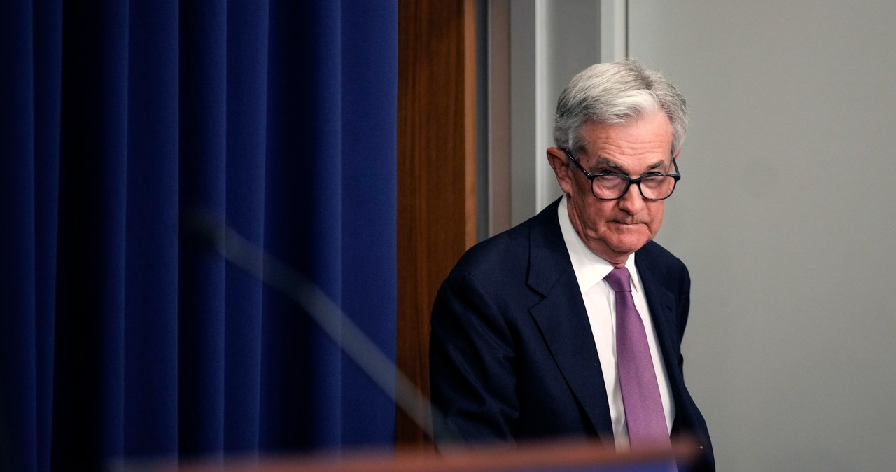 Stopy w USA i w strefie euro pójdą jeszcze w górę. Nz. Jerome Powell, szef amerykańskiej Rezerwy Federalnej /Drew Angerer/Getty Images /AFP