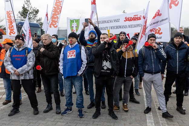 Strajk załogo Solaris Bus&Coach /Marek Zakrzewski /PAP