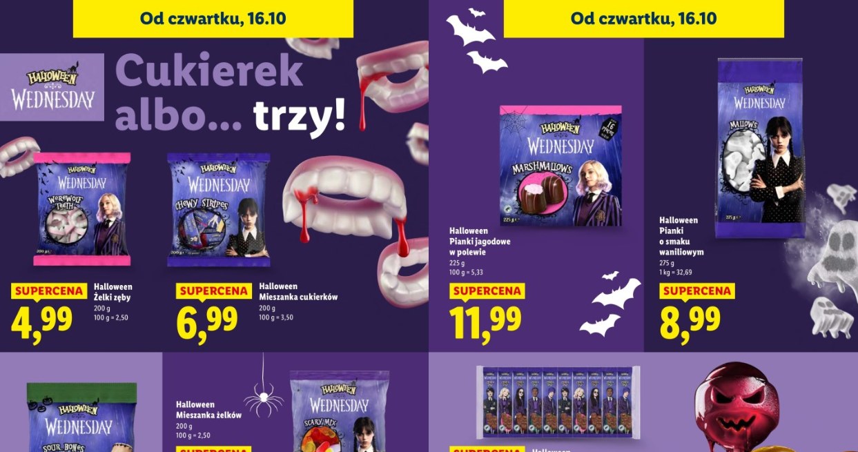 Strasznie pyszne! Halloweenowe słodycze „Wednesday” tylko w Lidlu /Lidl /INTERIA.PL
