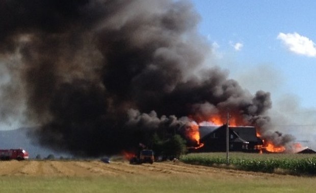 Straty po pożarze tartaku w Szybowicach liczone w milionach