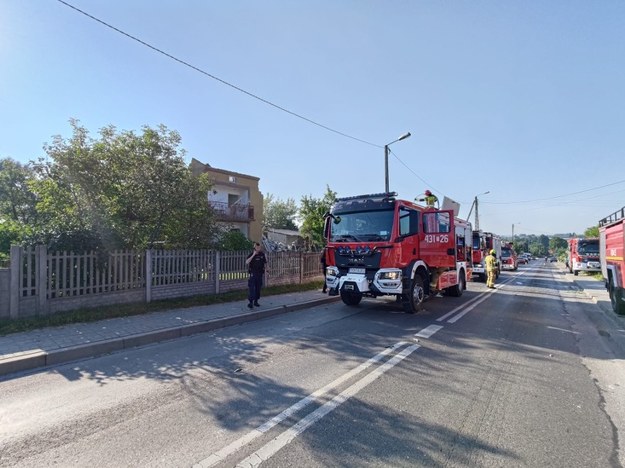 Straż pożarna na miejscu zdarzenia / fot. Świętokrzyska Straż Pożarna /