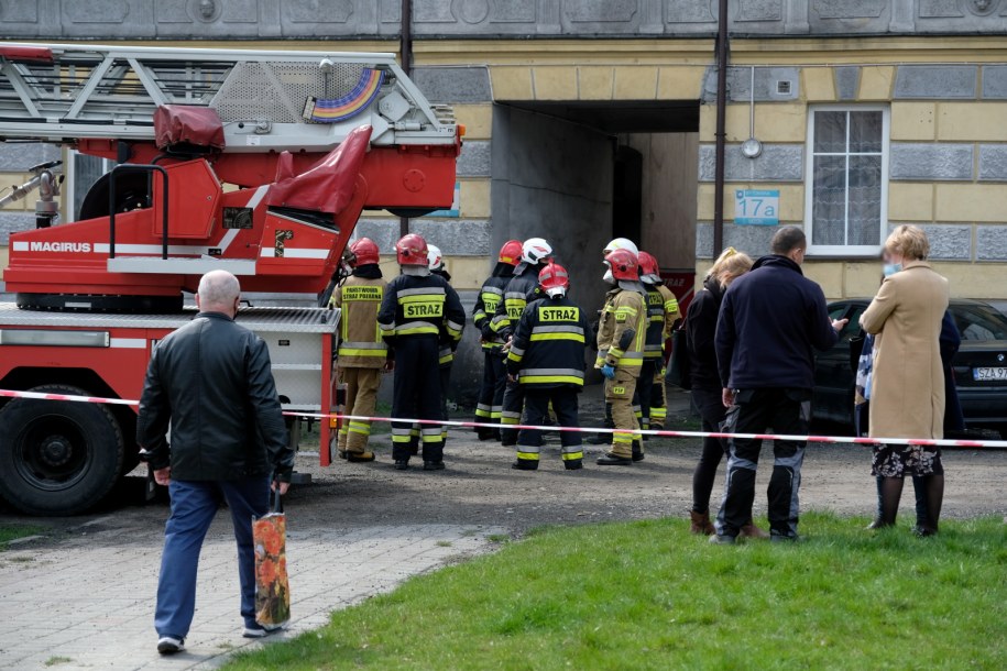 Straż pożarna na miejscu zdarzenia /Hanna Bardo /PAP