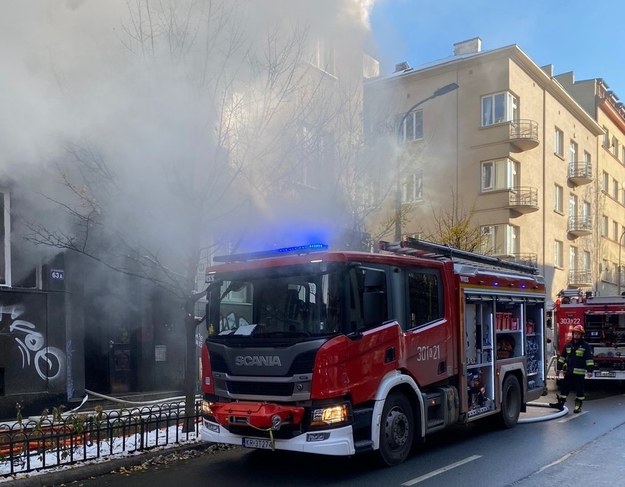 Straż pożarna na miejscu zdarzenia