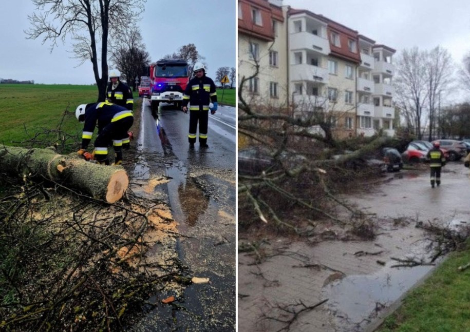Strażacy interweniowali 126 razy w związku z wichurami szalejącymi nad Polską, fot. MSWiA/X /