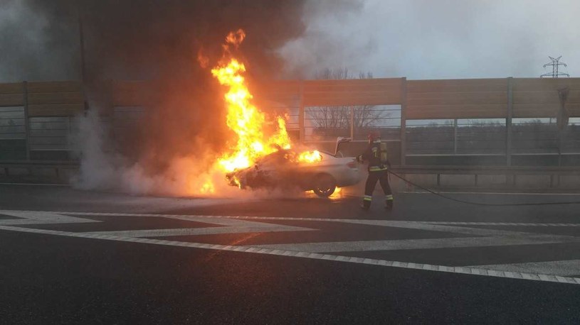 Strażacy mogli tylko dogasić wrak /Informacja prasowa