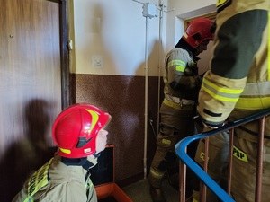 Strażacy musieli otworzyć drzwi /KWP Kraków /Policja