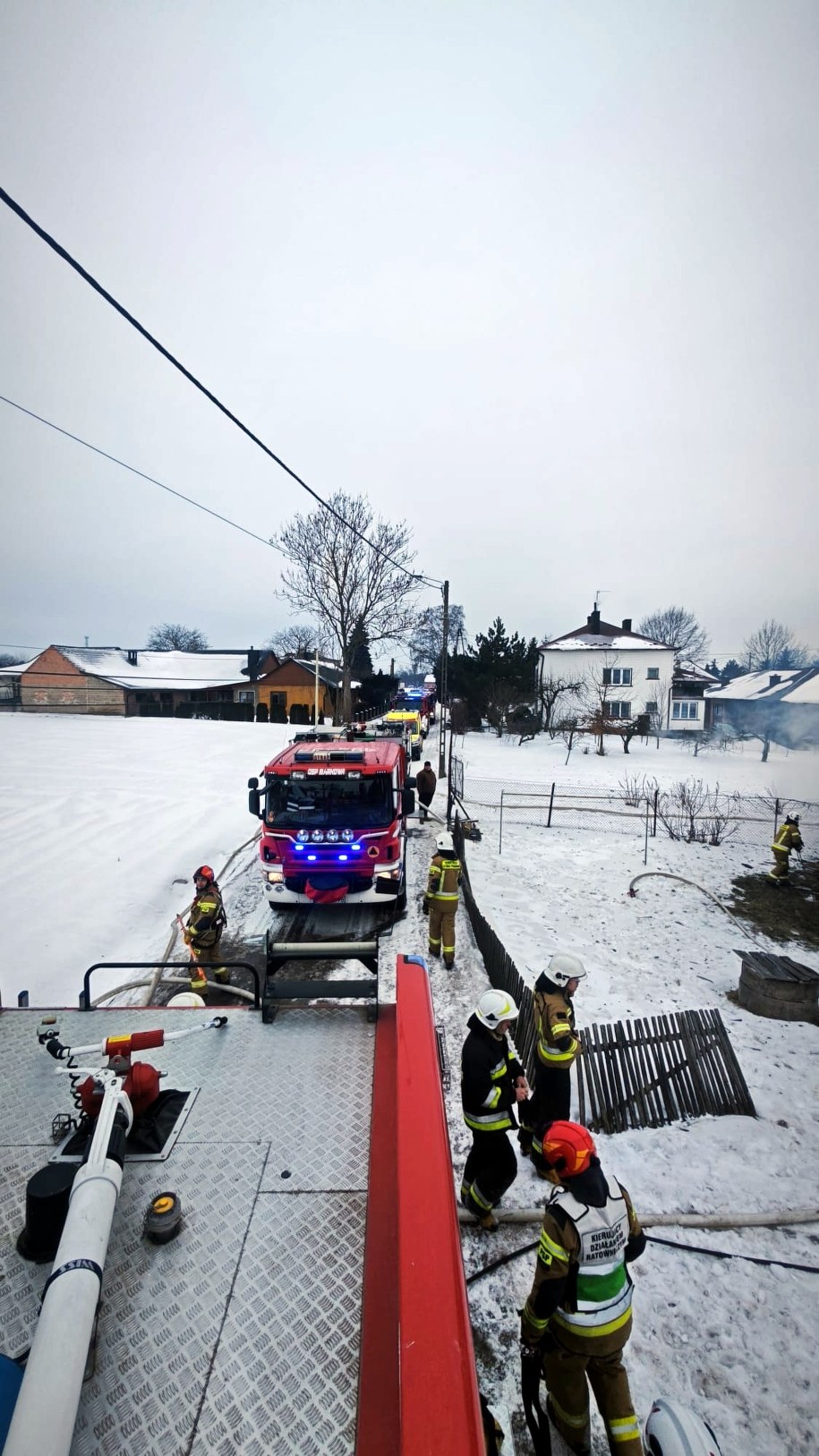 Strażacy na miejscu pożaru w Markowej /KP PSP Łańcut /Państwowa Straż Pożarna