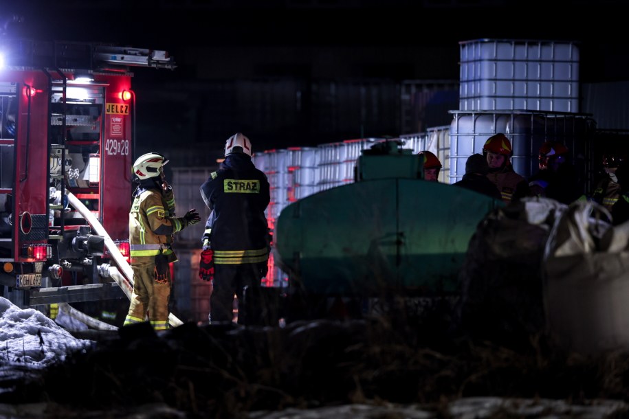 Strażacy na miejscu pożaru w Trzebini //Łukasz Gągulski /PAP
