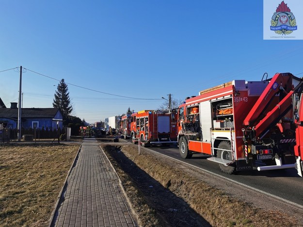 Strażacy na miejscu zdarzenia /KM PSP Skierniewice /