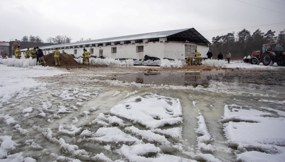 Strażacy podczas zabezpieczania nieruchomości na osiedlu Borowiczki w Płocku /Szymon Łabiński /PAP