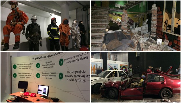 Strażacy stworzyli pod ziemią specjalną edukacyjną ścieżkę z wieloma efektami wizualnymi i dźwiękowymi /Anna Kropaczek, RMF FM /RMF FM