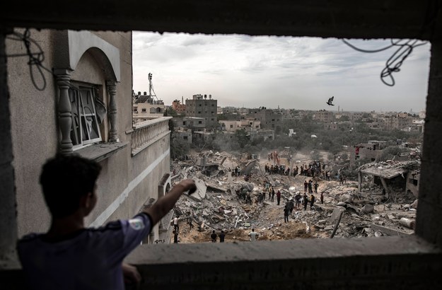 Strefa Gazy po zbombardowaniu przez Izrael /HAITHAM IMAD /PAP/EPA