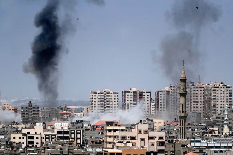 Stresa Gazy City w dniu 29 maja 2018 r. po izraelskim ataku powietrznym /THOMAS COEX /AFP