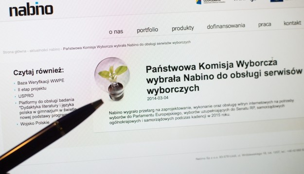 Strona internetowa łódzkiej firmy Nabino /Grzegorz Michałowski /PAP