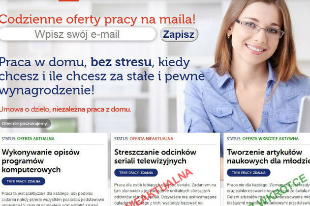 Strona serwisu e-praca.vv.net.pl /materiały prasowe