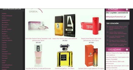 Strona sklepu perfumeria1.pl /RMF
