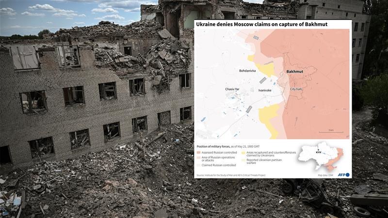 Strona ukraińska zaprzeczyła informacjom Rosjan o tym, że zdobyli Bachmut. Walki o miasto trwają od wielu miesięcy /Aris Messinis /AFP