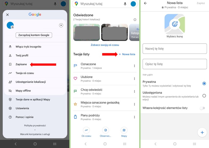 Stworzenie nowej listy w Google Maps jest bardzo proste. /Karol Kubak /INTERIA.PL