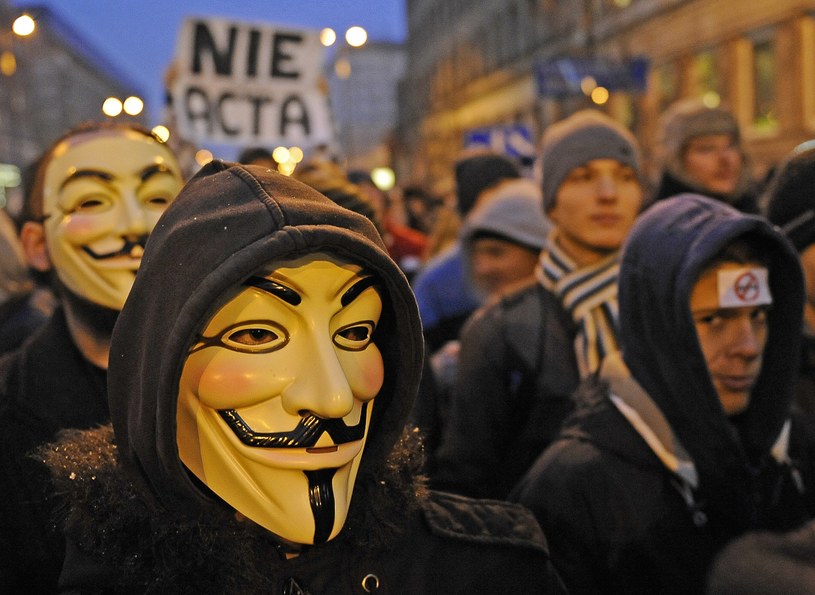 Styczeń 2012, Warszawa. Jeden z wielu protestów przeciwko ACTA /AFP