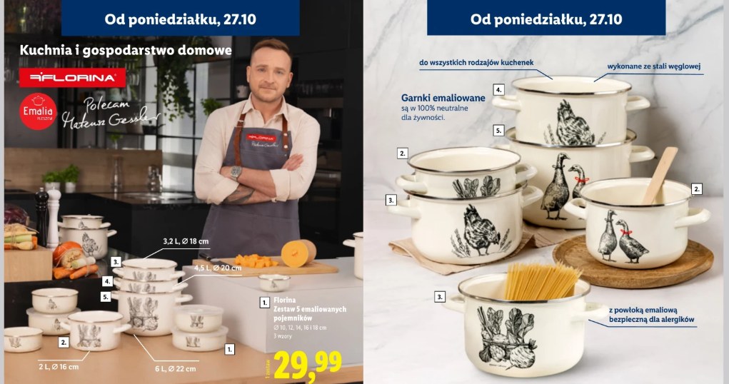 Stylowe garnki emaliowane Florina w Lidlu /Lidl /INTERIA.PL