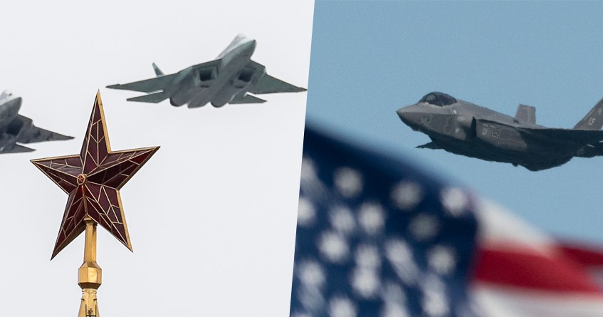 Su-57 kontra  F-35 - który jest lepszy? Fot. Grigory Dukor/TASS/Getty Images i Yichuan Cao/NurPhoto/Getty Images /Getty Images