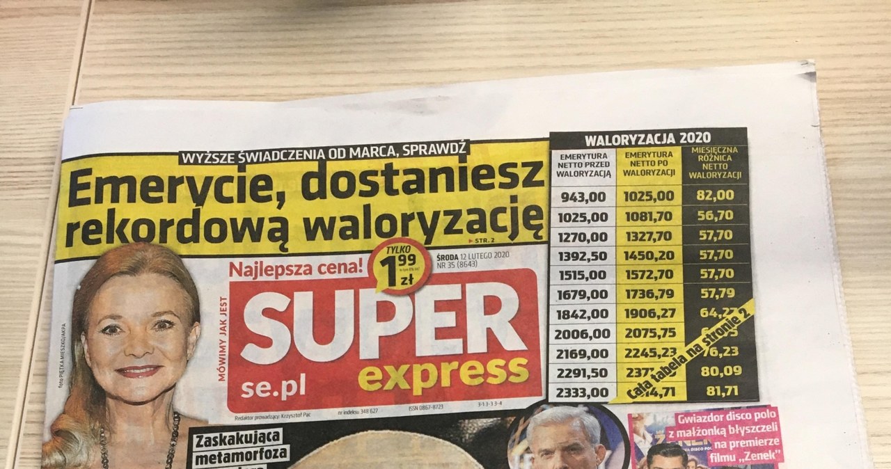 "Super Express" zaprezentował na okładce zdjęcie łysego Huberta Urbańskiego /materiał zewnętrzny