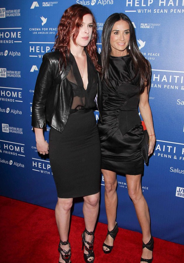 Superszczupła Demi Moore z córką Rummer. /East News