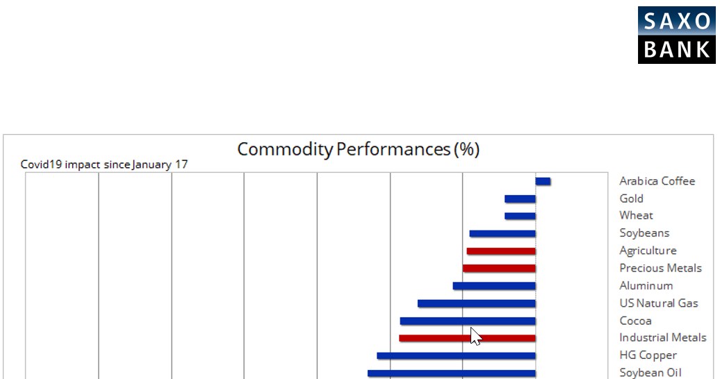 Surowce tracą pod wpływem epideii /Saxo Bank