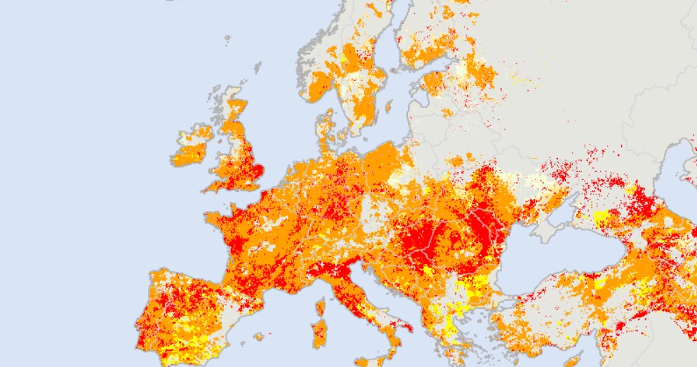 Susza w Europie w 2022 r. /European Drought Observatory/CC BY-SA 3.0 (https://creativecommons.org/licenses/by-sa/3.0/deed.en) /Wikimedia