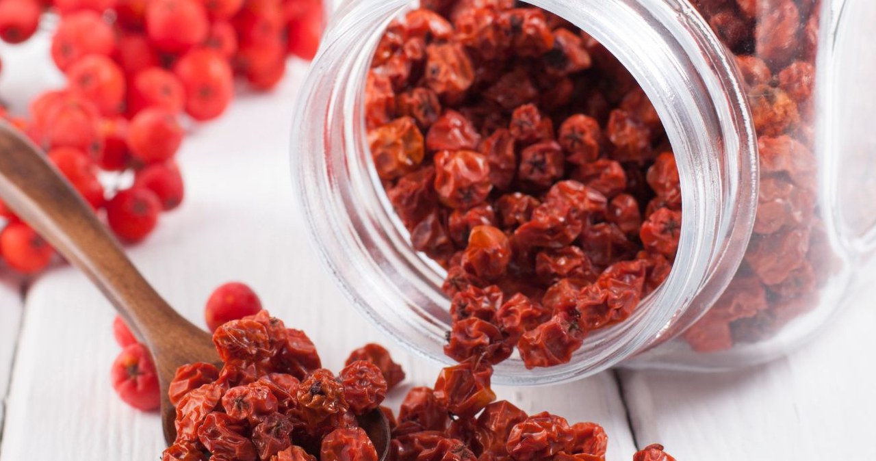 Suszona jarzębina jest doskonałą, zdrową przekąską. /Severga /Canva Pro