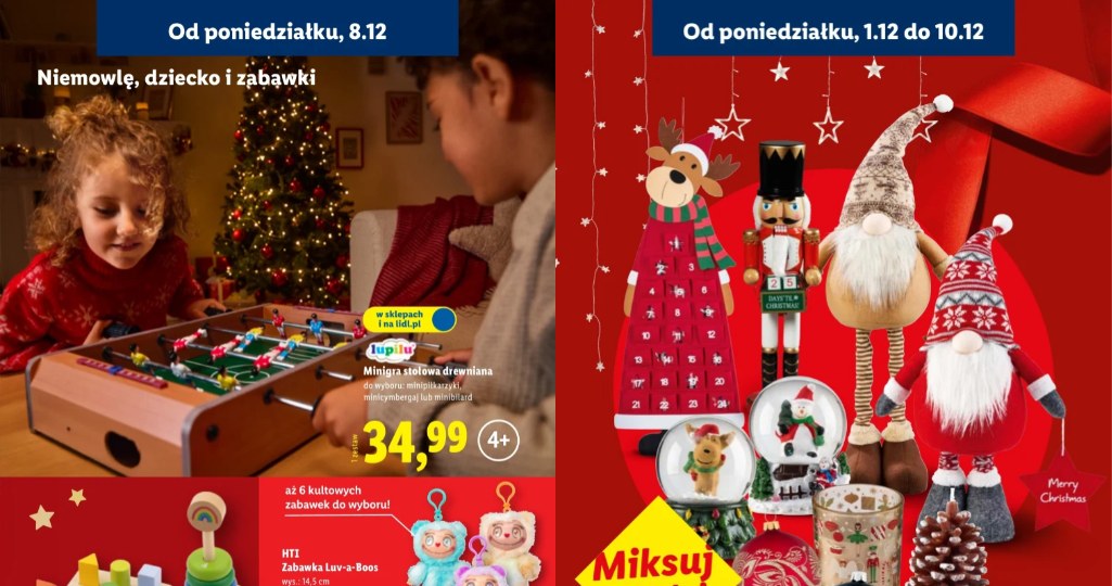 Świąteczne dekoracje i zabawki w Lidlu – nowa oferta grudnia. /Lidl /INTERIA.PL