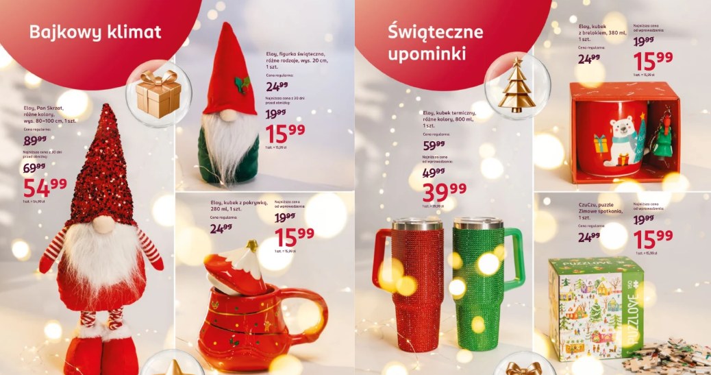 Świąteczne dekoracje z Rossmanna – figurki elfów, kubki, domki LED i urocze upominki /Rossmann /INTERIA.PL