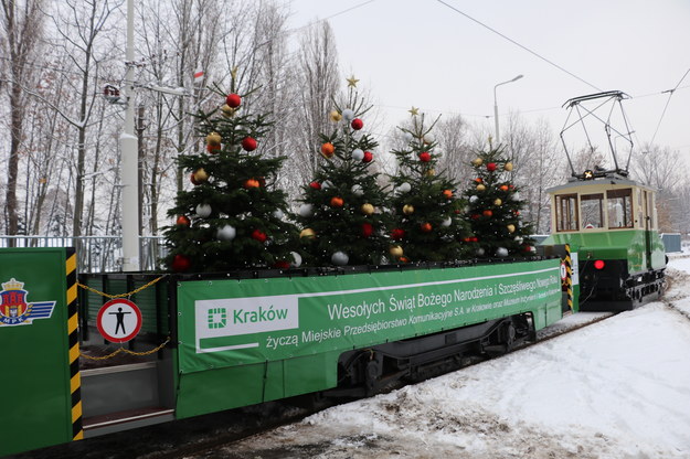 Świąteczny tramwaj MPK Kraków /Józef Polewka /RMF FM