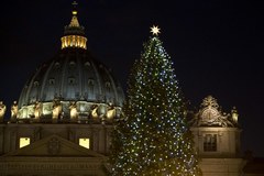 Światełka na choince w Watykanie