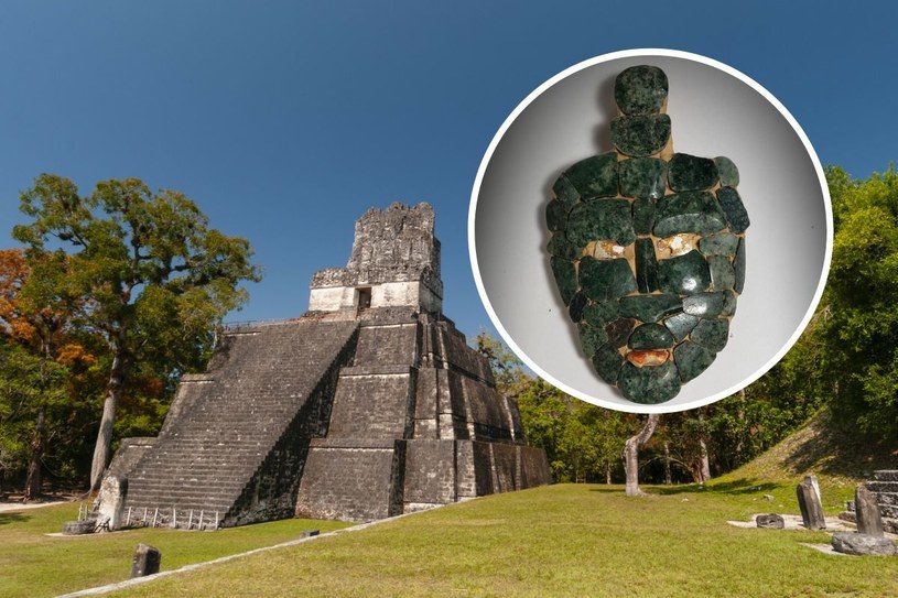 Świątynia w Tikal i jadeitowa maska odnaleziona w Chochkitam /Sergio Pitamitz/VWPics/UIG Travel and Satelite/East News /East News