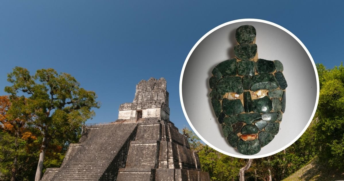 Świątynia w Tikal i jadeitowa maska odnaleziona w Chochkitam /Sergio Pitamitz/VWPics/UIG Travel and Satelite/East News /East News