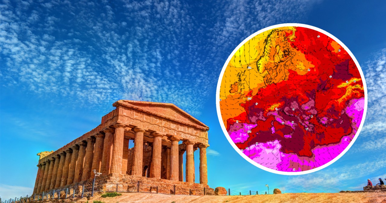 Świątynia Zgody w Agrigento na Sycylii. To na tej włoskiej wyspie w 2021 roku padł rekord ciepła w Europie: 48,8 st. C /123rf/ECMWF/Twitter /