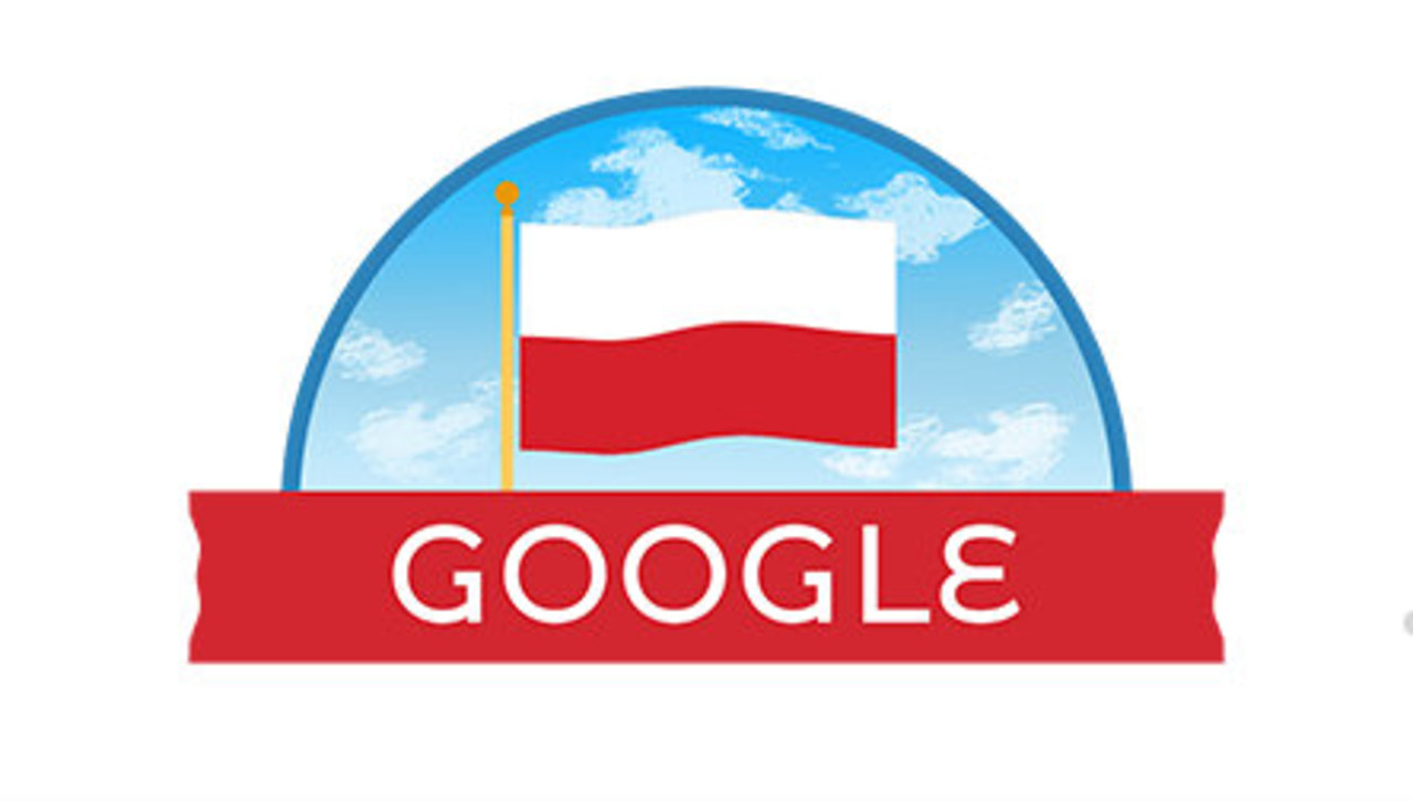 Święto Niepodległości. Google Doodle z biało-czerwonym logo