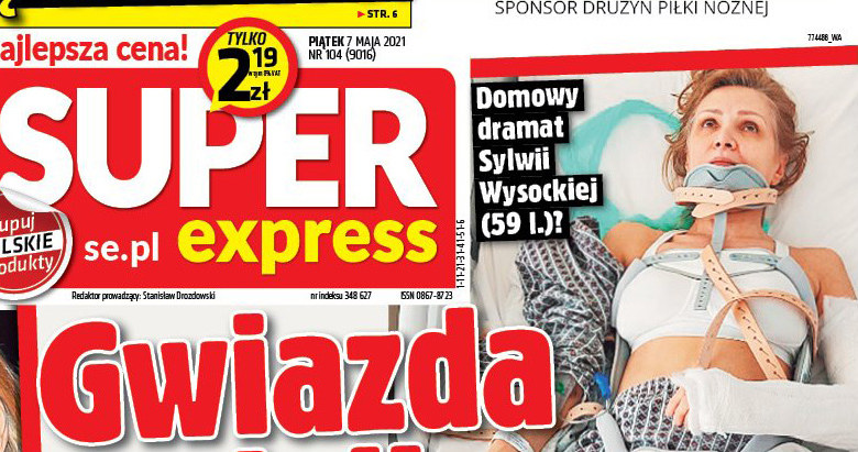 Sylwia Wysocka na okładce "Super Expressu" /materiał zewnętrzny