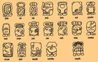 Symbole kalendarza słonecznego Majów /Encyklopedia Internautica