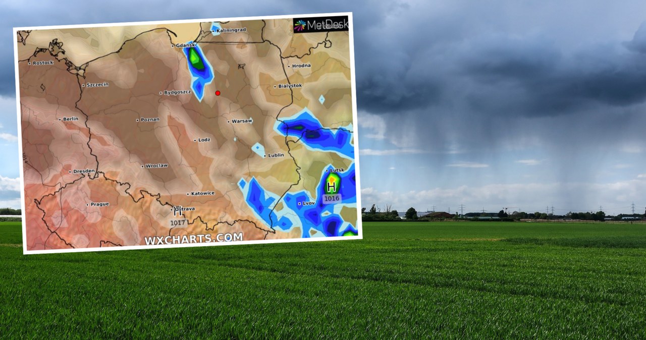 Synoptycy IMGW ostrzegają, że we wtorek będzie ciepło, ale może też padać a na południowym wschodzie pojawią się burze z gradem /IMGW /